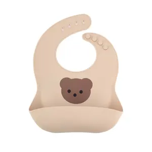 Baby Silicone Bibs Waterproof Feeding Bib Adjustable Infant Girl Boy Bibs Easy Clean Children Feeding Accessories