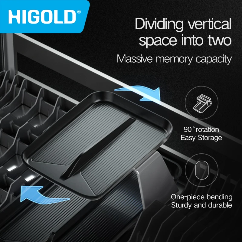HIGOLD 3.0Pro Kitchen Pull Basket Divided Dishes And Baskets Glass Kitchen Dish Pull Basket