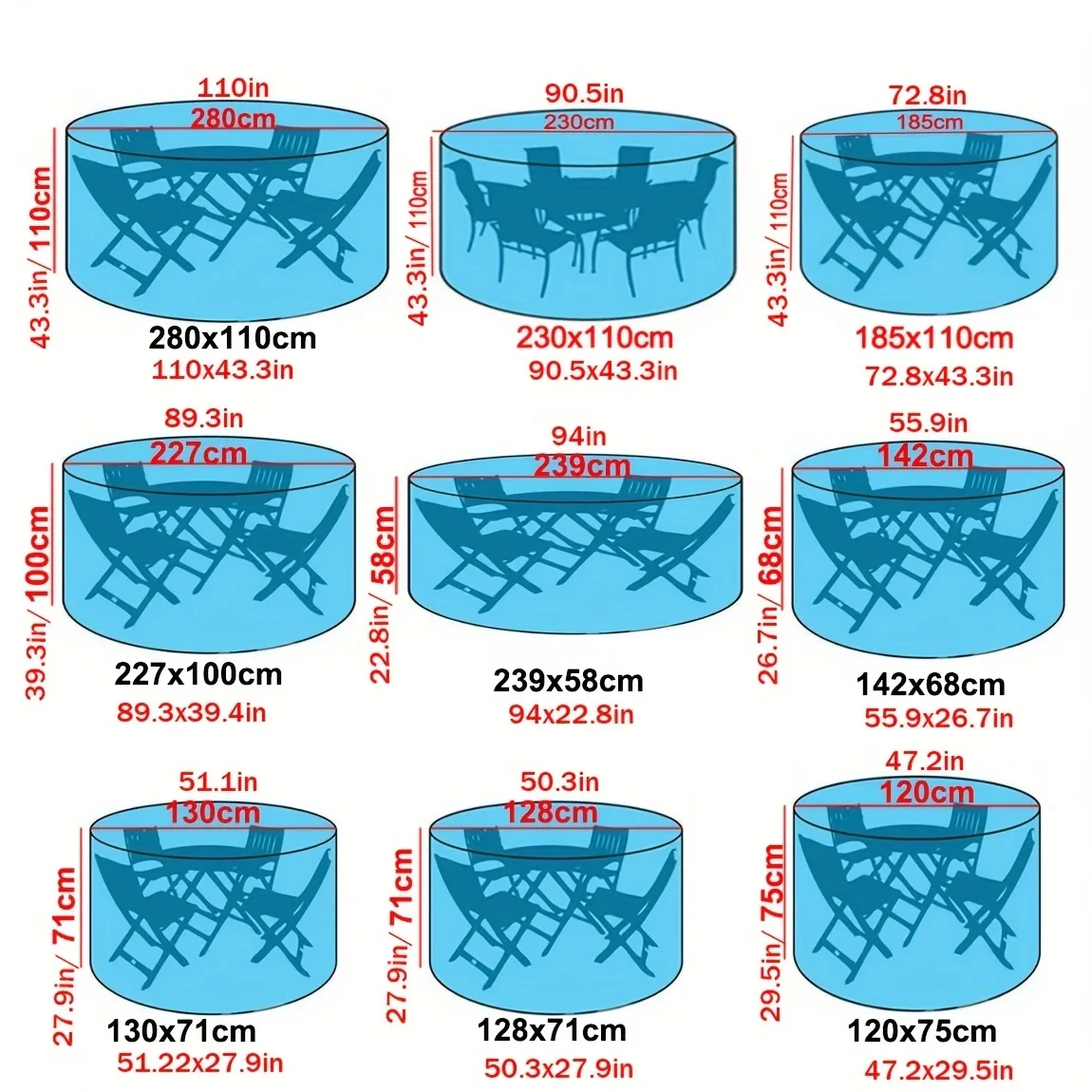 Durable Waterproof Outdoor Furniture Cover - UV & Wind Resistant, Dustproof Protector in Black