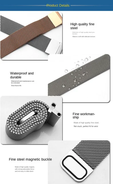 Acciaio Inox Milanese Cinturino Orologio Mesharmband 24 MM - Foto 13