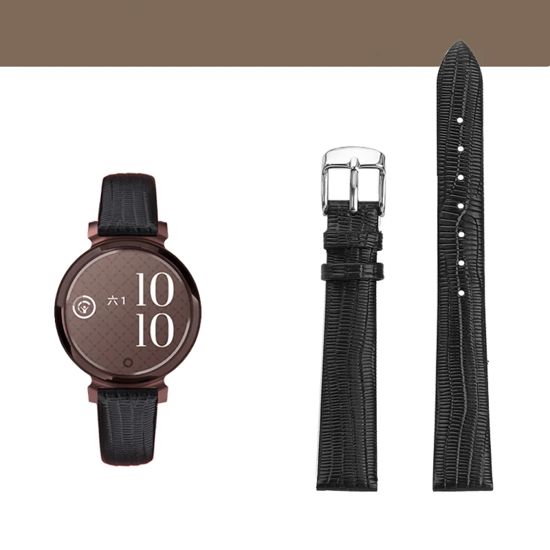 Fashionable Energetic Style Leather Cowhide Watchband for Women’s Smartwatch, 14mm