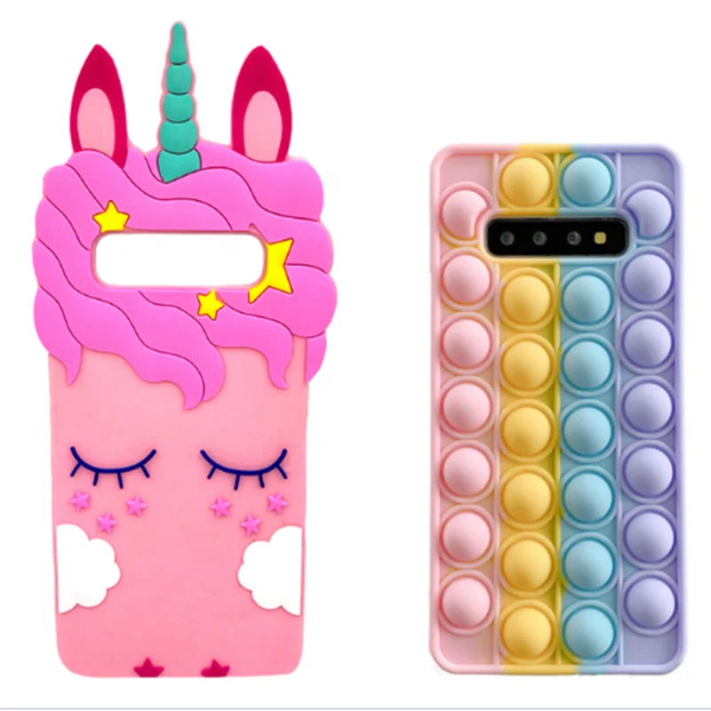 

Case For Samsung Galaxy S10+ S10Plus Coque Cute 3D Cartoon Unicorn Soft Silicone Case Skin Phone Back Cover Shockproof Shell