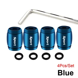 Universal Metal Car Tire Valve Stem Caps - Sporty Decoration Accessory (Blue)