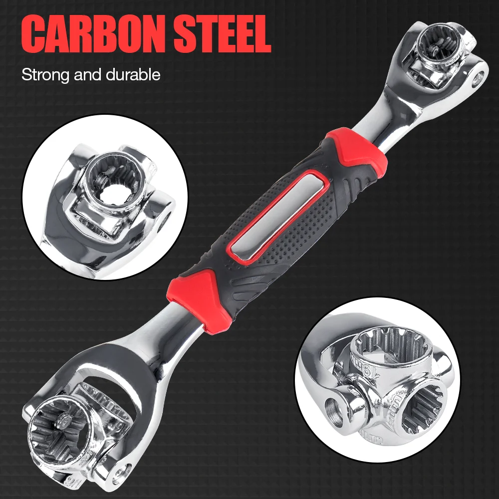 1pc 360° Rotation Double Head Wrench 52 In 1 Multi-tool Wrench 8-19mm Universal Socket Wrench Hand Tool For Furniture/Car Repair