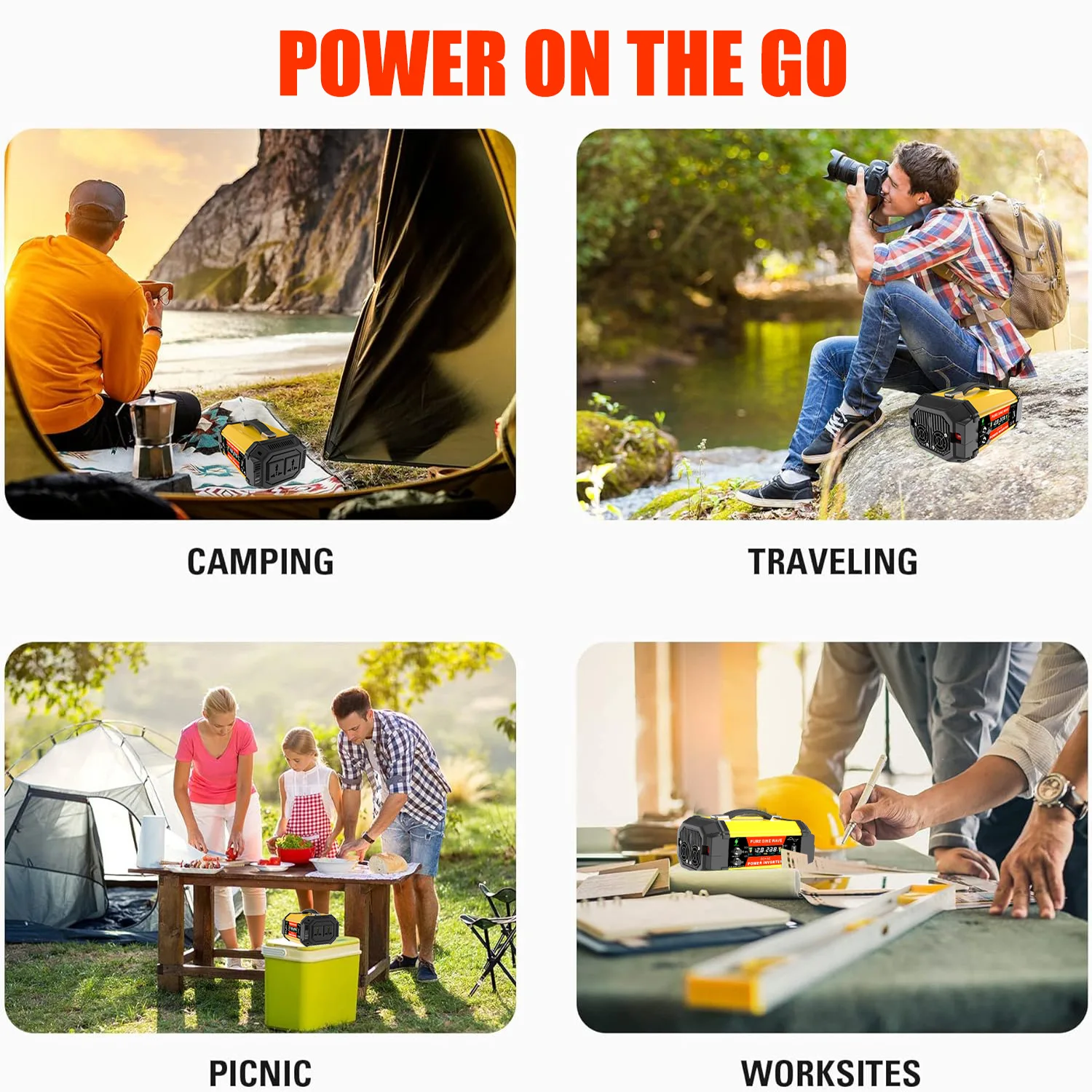 5000W Pure Sine Power Inverter - 12V to 220V Heavy-Duty Converter for Cars, RVs