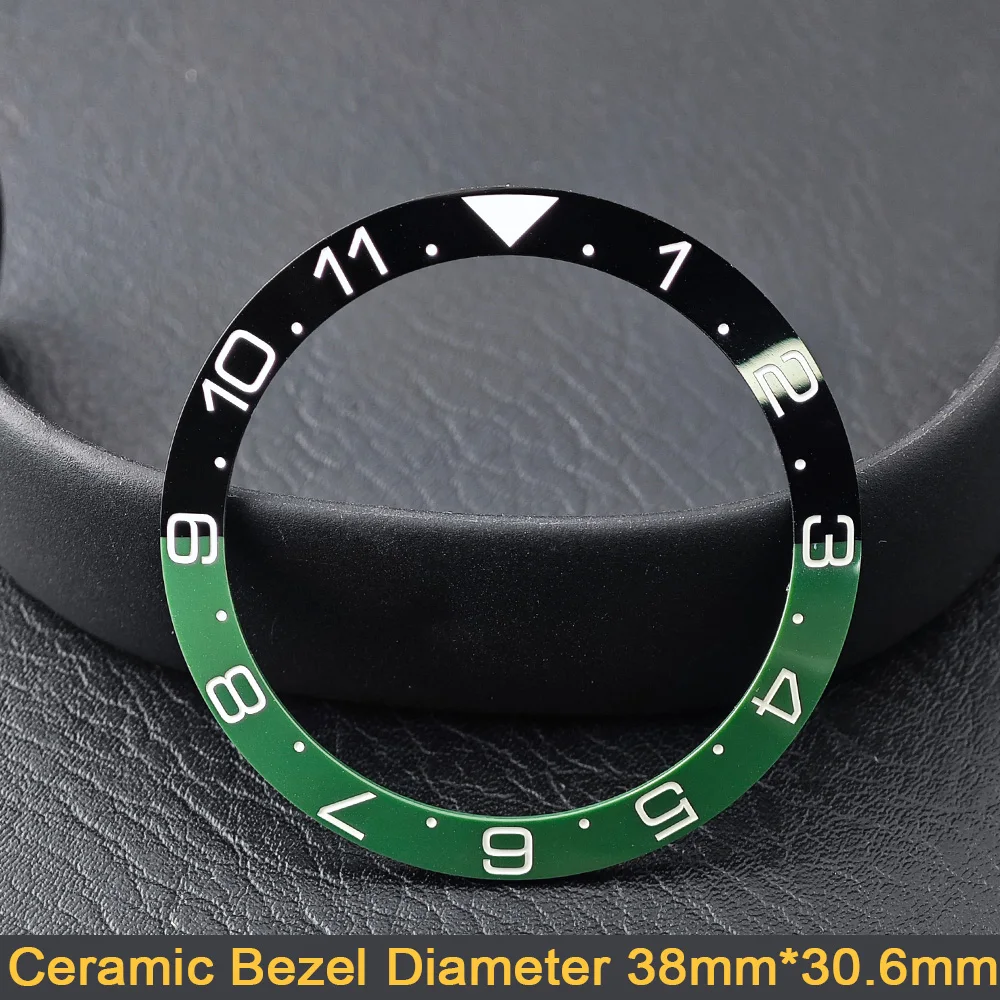 Men's Watch Replacement Bezel Insert with Tilted Ceramic and Carbon Fiber Texture