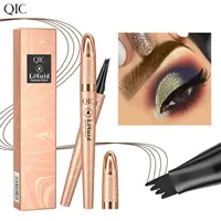 QIC Four-Jaw Ultra-Fine Liquid Eyebrow Pencil Tattoo Pencil Waterproof Sweat-Proof Dark Brown Liquid Brow Pen Makeup Cosmetics 1