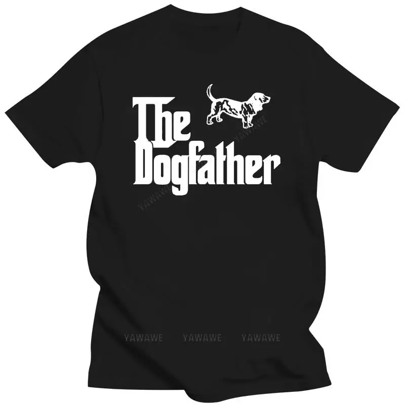 

Fashion mens t-shirts casual top Basset Hound Custom Dog Breed The Dogfather Black T Shirt unisex short sleeve