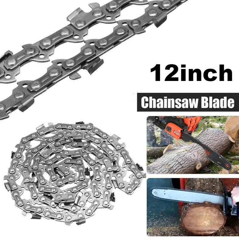 12 Inch Mini Chainsaw Portable Semi Chisel Chains 3/8" LP 22 Cutter 45 Drive Links .050" Gauge for Electric Saw Wood Cutting