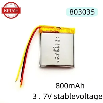 803035 리튬 폴리머 리포 충전식 배터리, MP3 MP4 MP5 GPS 휴대폰 카메라 블루투스 헤드셋 스피커, 3.7V, 800mAh