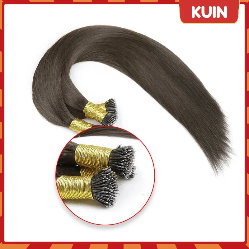 Nano Ring Hair Extensions Original Raw Virgin Human Hair for Women Straight Micro Beads Ring Hairpieces Pre Bonded Natural Color
