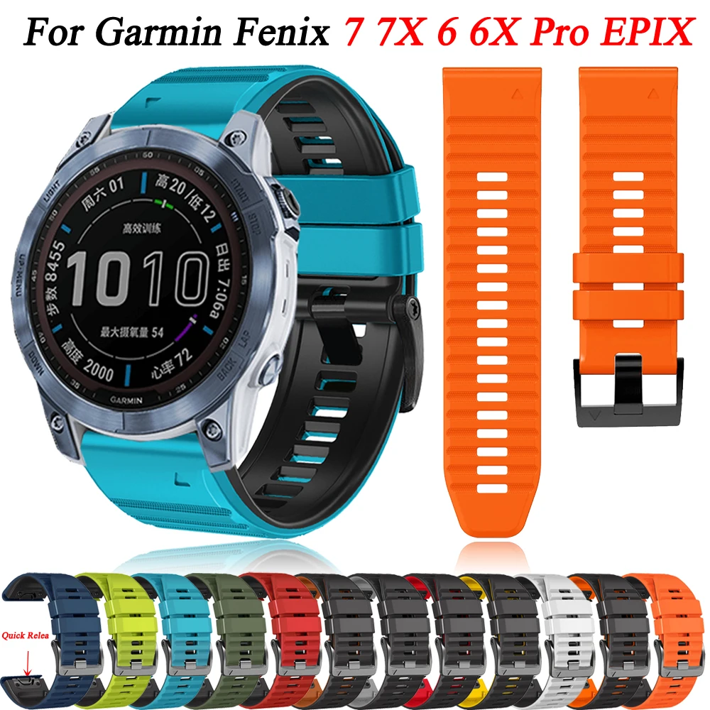 22mm 26mm Screw Buckle Watch Strap Band For Garmin Fenix 7 7X 6 6X Pro