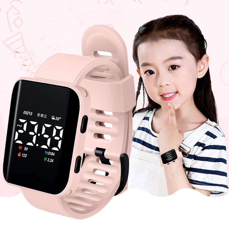 New LED Digital Watch for Children Waterproof Sport Girls Watch Fashion