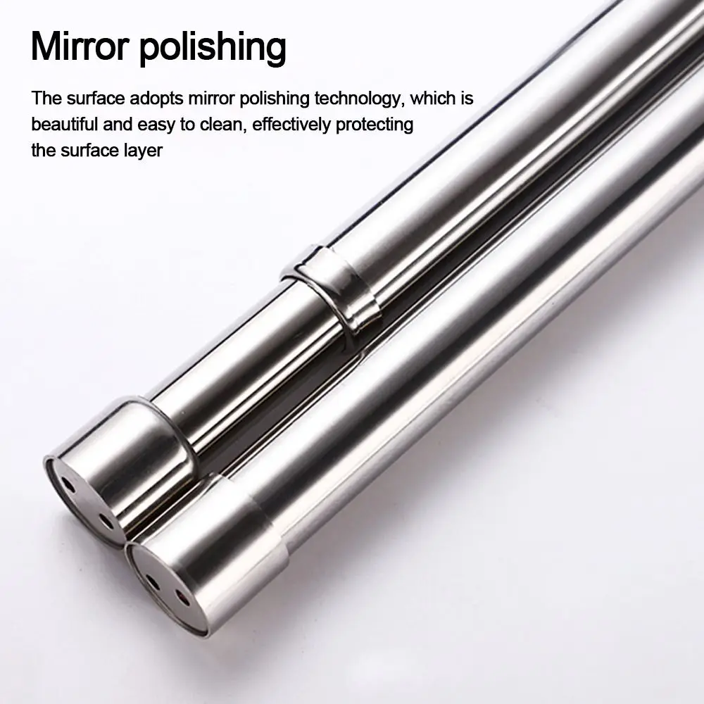 Useful Hanging Rods Extendable Stainless Steel Wardrobe Clothes Rod Adjustable Closet Rail Pole Curtain Telescopic Hanging Rod - Image 5