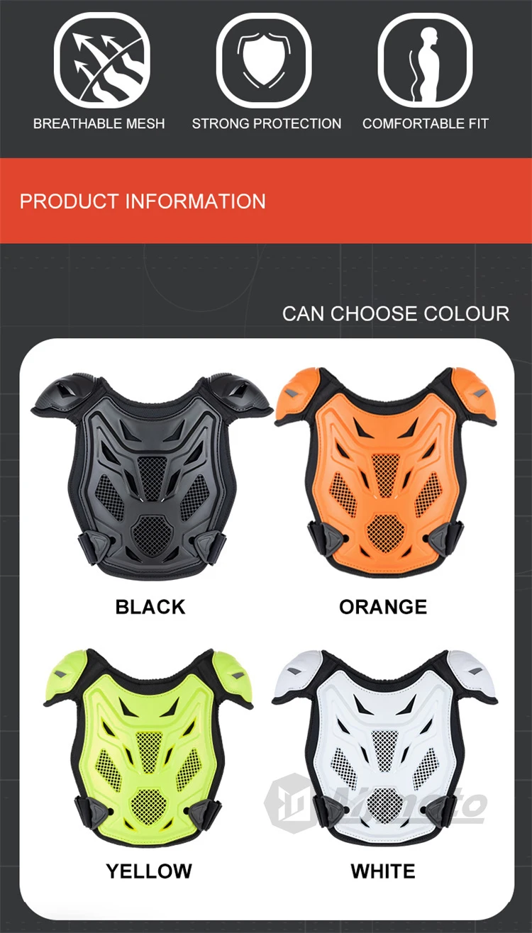 Children Motorcycle Riding Armor Vest Breathable Motocross Armor Vest Shock-absorbing Anti-fall Moto Protective Gear Lightweight
