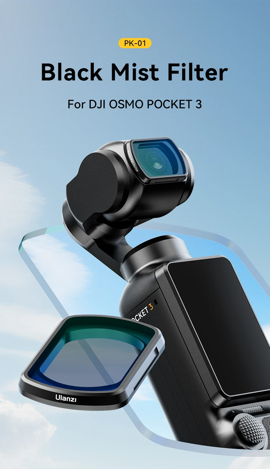 Ulanzi PK-01 Magnetic Black Mist Filter for Osmo Pocket 3 Double Coating Filter