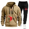 New shoulder hanging hat men's and women's plus size loose fitting pullover fashionable sports and leisure hoodie set S-XXXL 4
