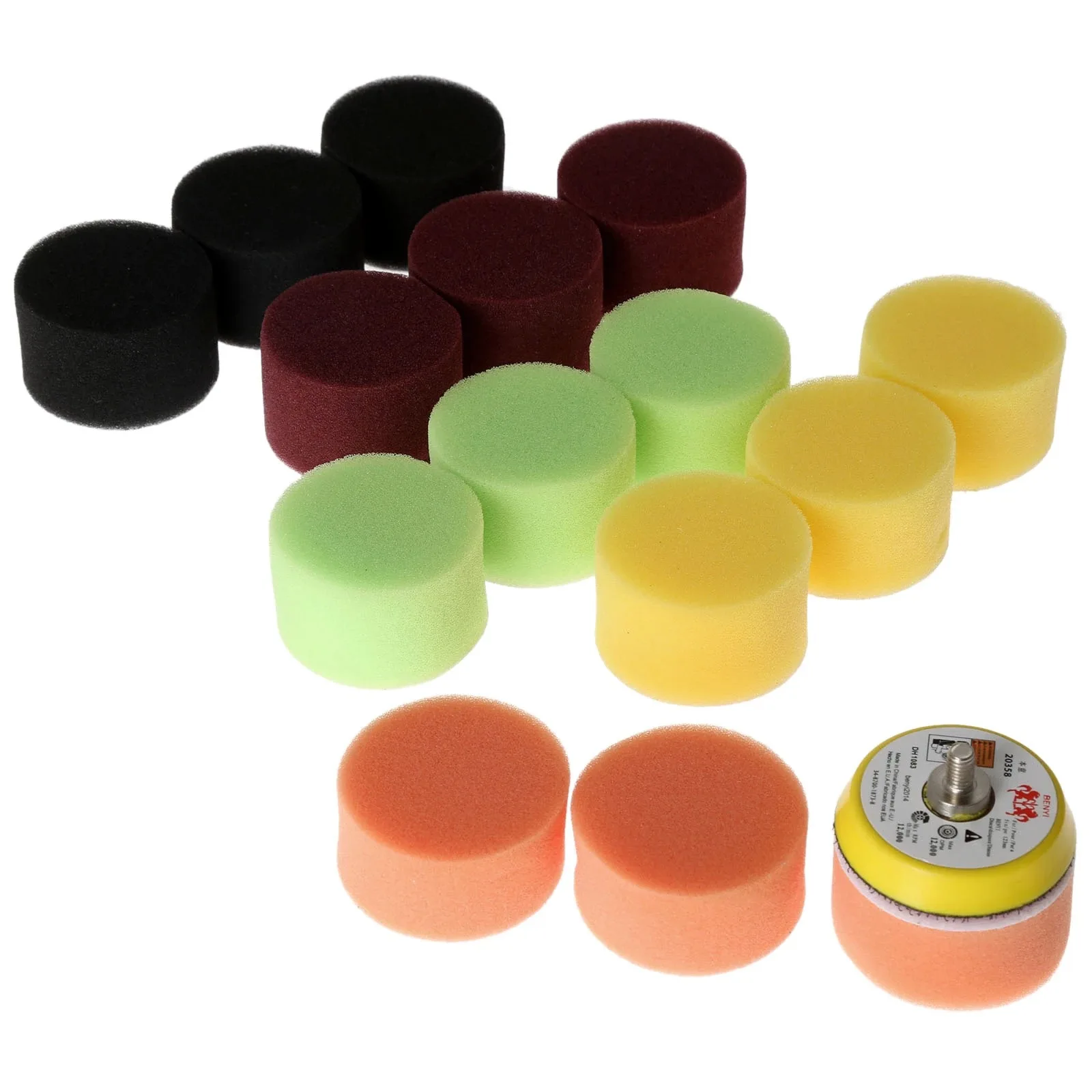 16Pcs/Set Polishing Pad for Car Polisher 2 Inch 50mm Polishing Circle Buffing Pad Tool Kit for Car Polisher Wax Pulidora Auto