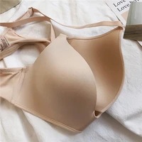 Soutien-gorge sans fil Ultra fin et Sexy en soie glacée pour femmes, sous-vêtements Sexy, Push Up, Lingerie Simple, brassière sans couture 5