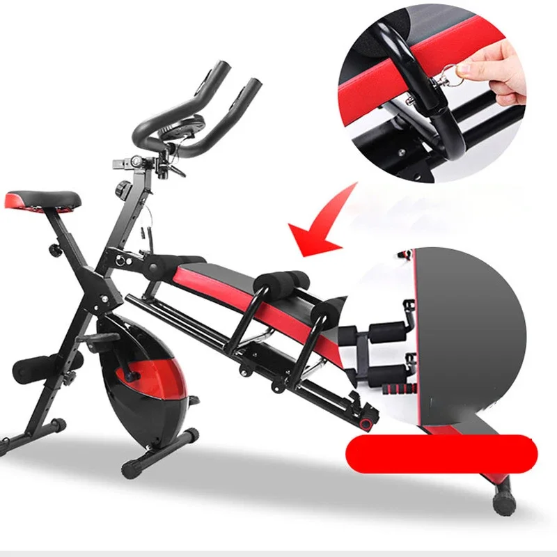 Multifunctional 7 In 1 Home Gym Equipment Magnetic Spinning Bike Multifunctional Abdominal Training Sit Up Bench