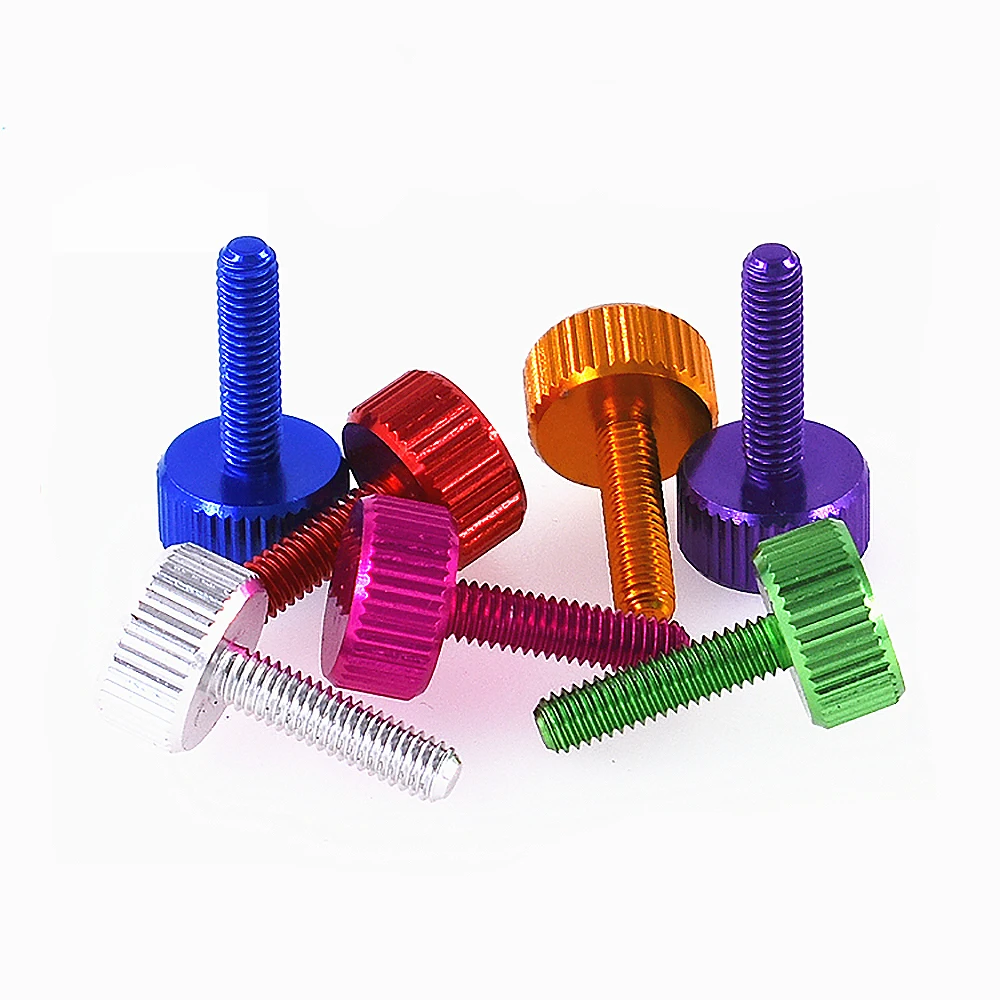 

2 шт. цветной болт с накатанной головкой M4 * 15 мм из алюминиевого сплава, ручная затяжка болтов, детали для компьютера