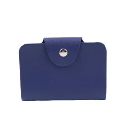 Elegant Women's Slim PU Leather Cardholder Wallet with Anti - Theft Protection (Deep Blue)