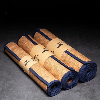 Tovaglietta da tè in canapa di cotone intrecciato con paglia Tovaglia impermeabile in tessuto Zen per cerimonia del tè cinese, accessori per set da tè kung fu 1