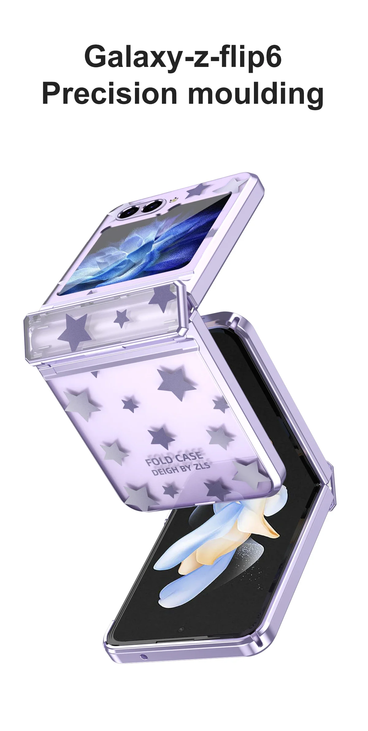Coque de téléphone de luxe à motif d'étoiles électrolytiques pour Samsung Galaxy Z Flip 6 5 4 3 5G PC antichoc à charnière housse de protection_voghion.com