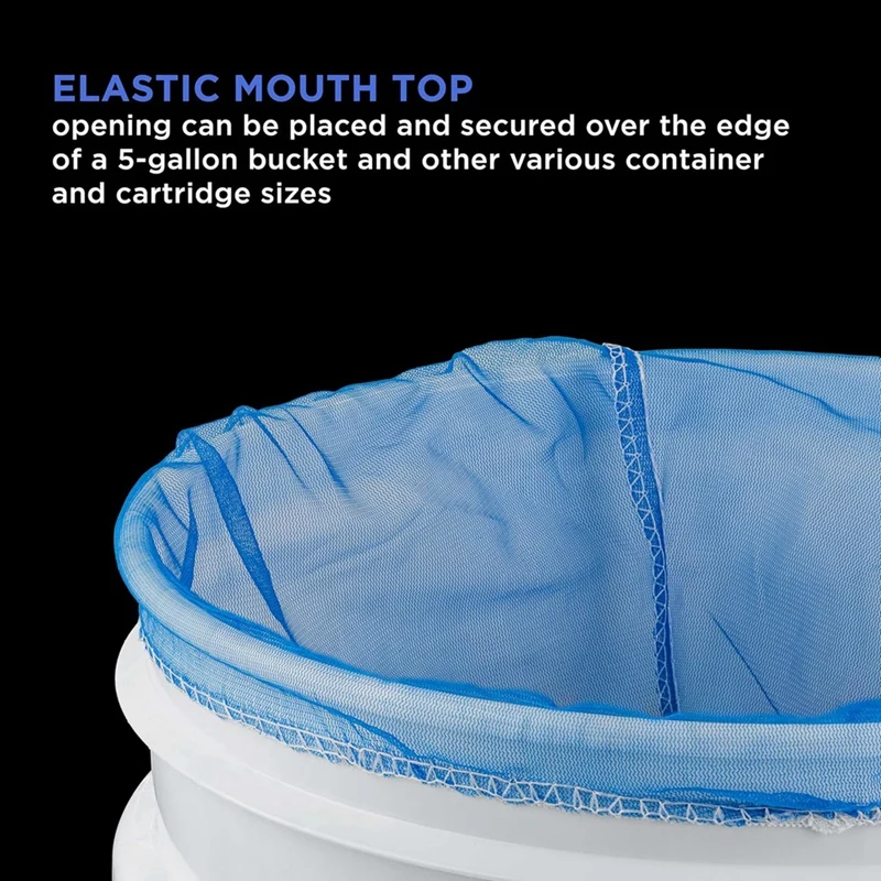 AB09-5 Gallon Paint Liquid Strainer Filter Bag With Fine Nylon Mesh, Disposable Filtering Bag, Elastic Top Opening 12Pack