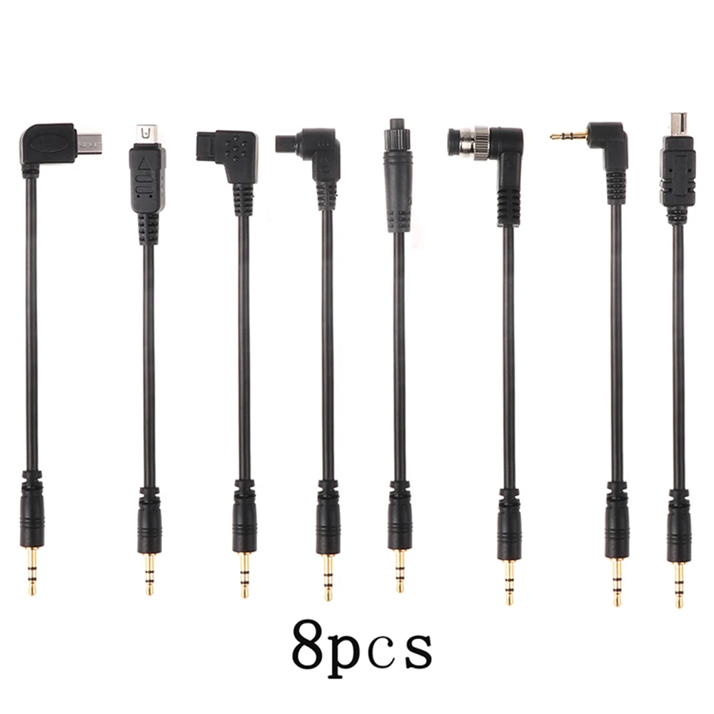 8pcs 2.5mm DC Adapter Shutter Connecting Cable Cord for Canon Nikon Sony Olympus Camera Fotografica Photography Accessories