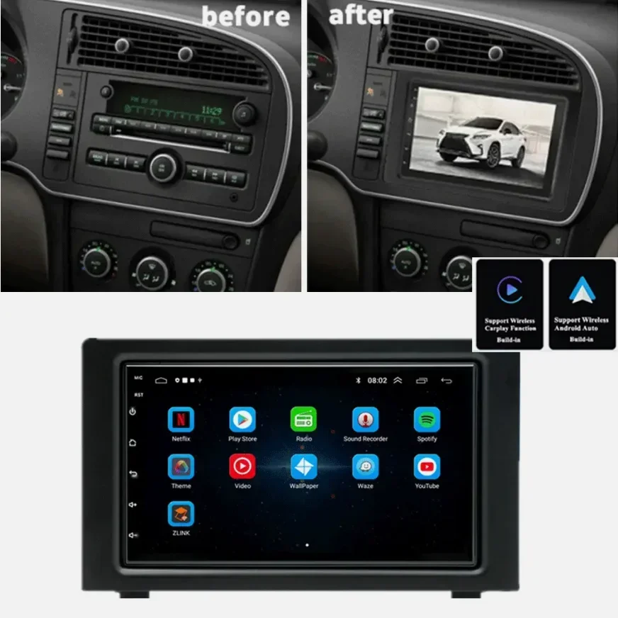 Android 13 Car Radio Player GPS Navigation System for SAAB 9-3