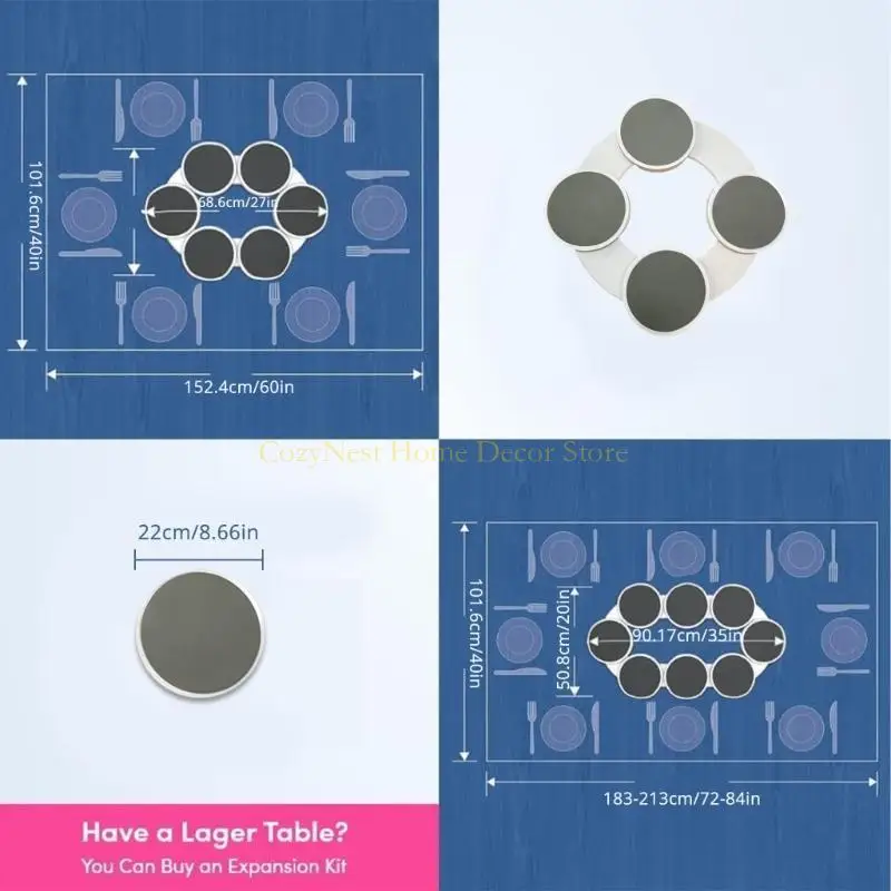 92MF Plastic Rotating Serving Tray for Dining and Kitchen Use Portable Carousels