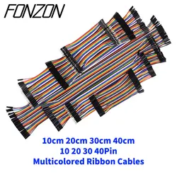 Assorted Multicolored Jumper Wire Kit - Female to Male Dupont Ribbon Cables, 10 - 40cm Length Options - 10 Pin (30CM)