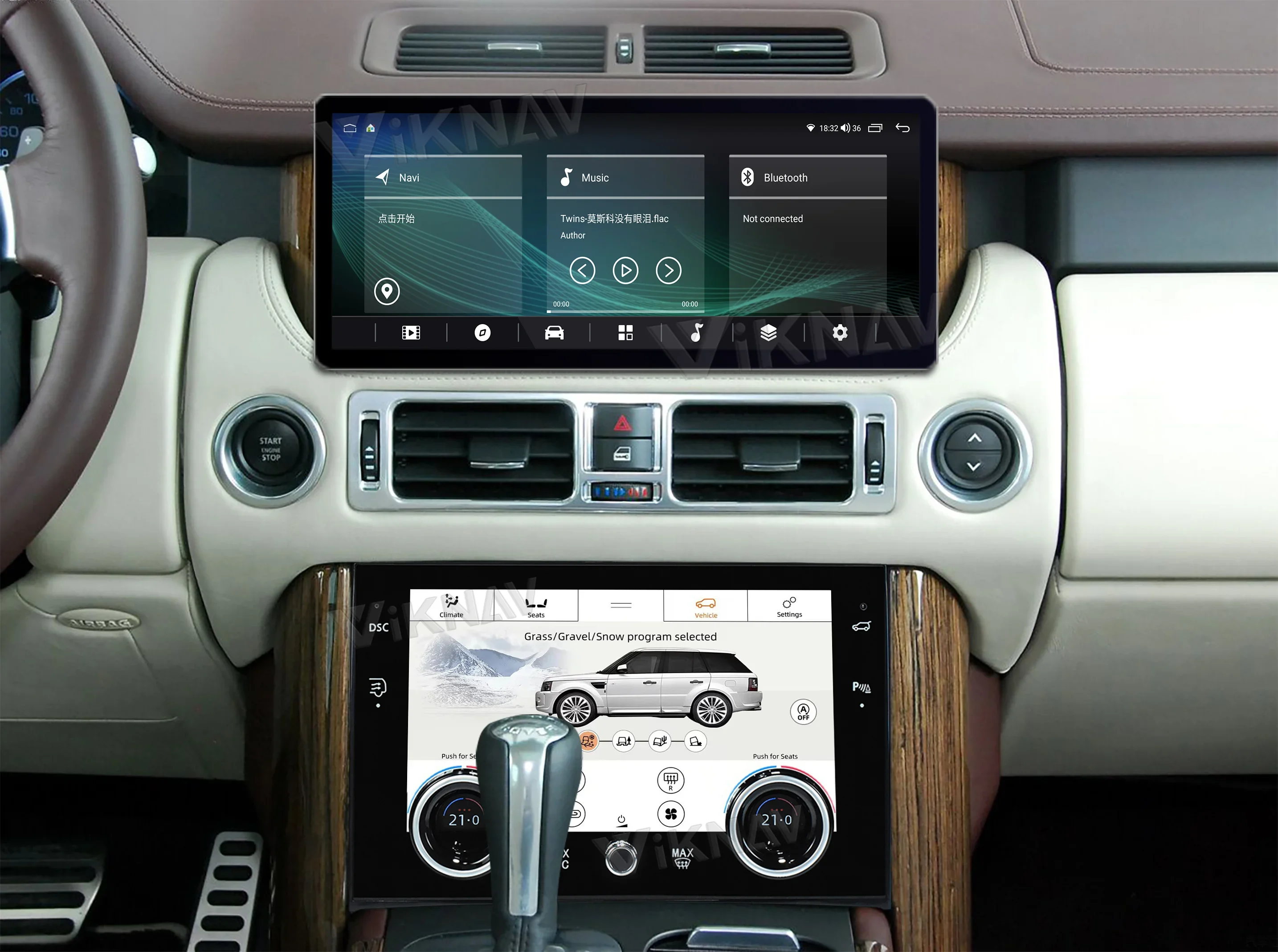 Android Car Radio For Land Range Rover Supercharged Vogue L322 V8 2002-2012 12.3inch LCD Board Stereo Screen With AC Panel