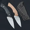 Linen Handle Practical Tactical Knife 14C28N Fixed Blade with Kydex Sheath Outdoor Military Tools Camping Hunting Survival Knife 3