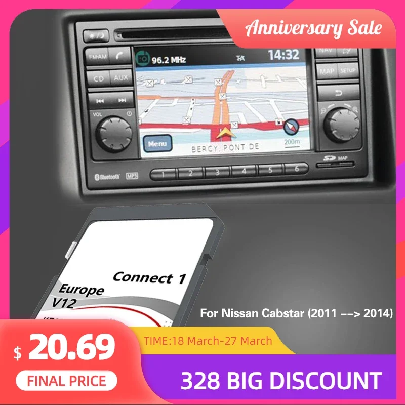 For Nissan Cabstar 2011 2014 Navigation SD New Map Version Update Navi Data Europe Memory Card f9 sync2 navigation sd card sat nav map uk