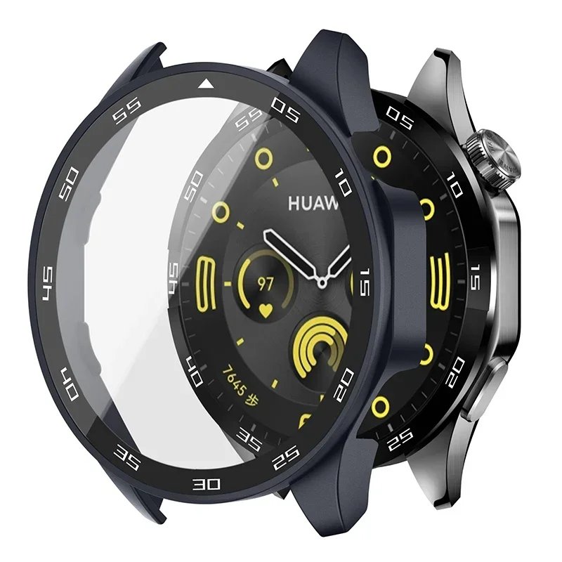 Premium Full-Cover Glass Protective Case for Huawei GT4 Smartwatch