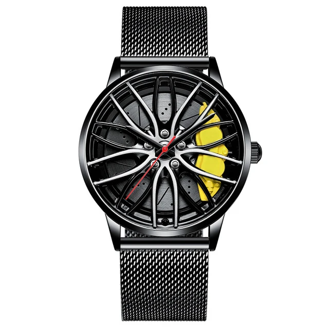 2022 Watch for Men Unique Custom Design Real 3D Car Wheel Watch Fashion Waterproof Sport Watch Men Rim Hub Watch Quartz Watch 