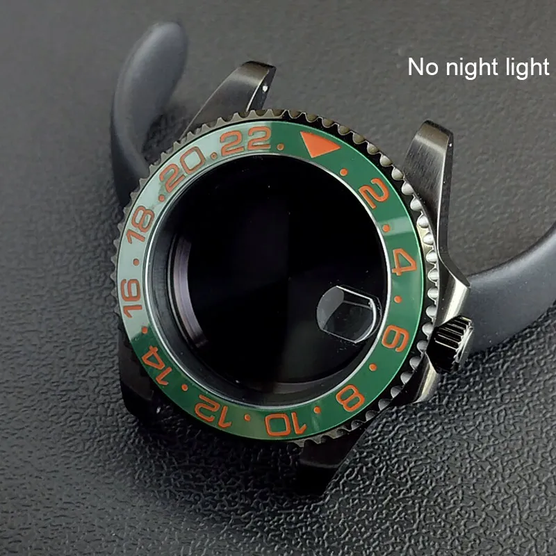 40MM Sapphire Glass GMT Bidirectional Rotation Watch Case with Accessories