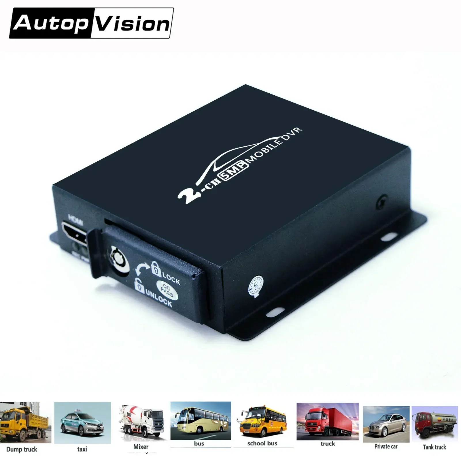 2 Channel 5MP Mini  Digital Video Recorder Support 2CH AHD/Analog up to 5MP  2-in-1  DVR, 2CH DVR HDMI output for car