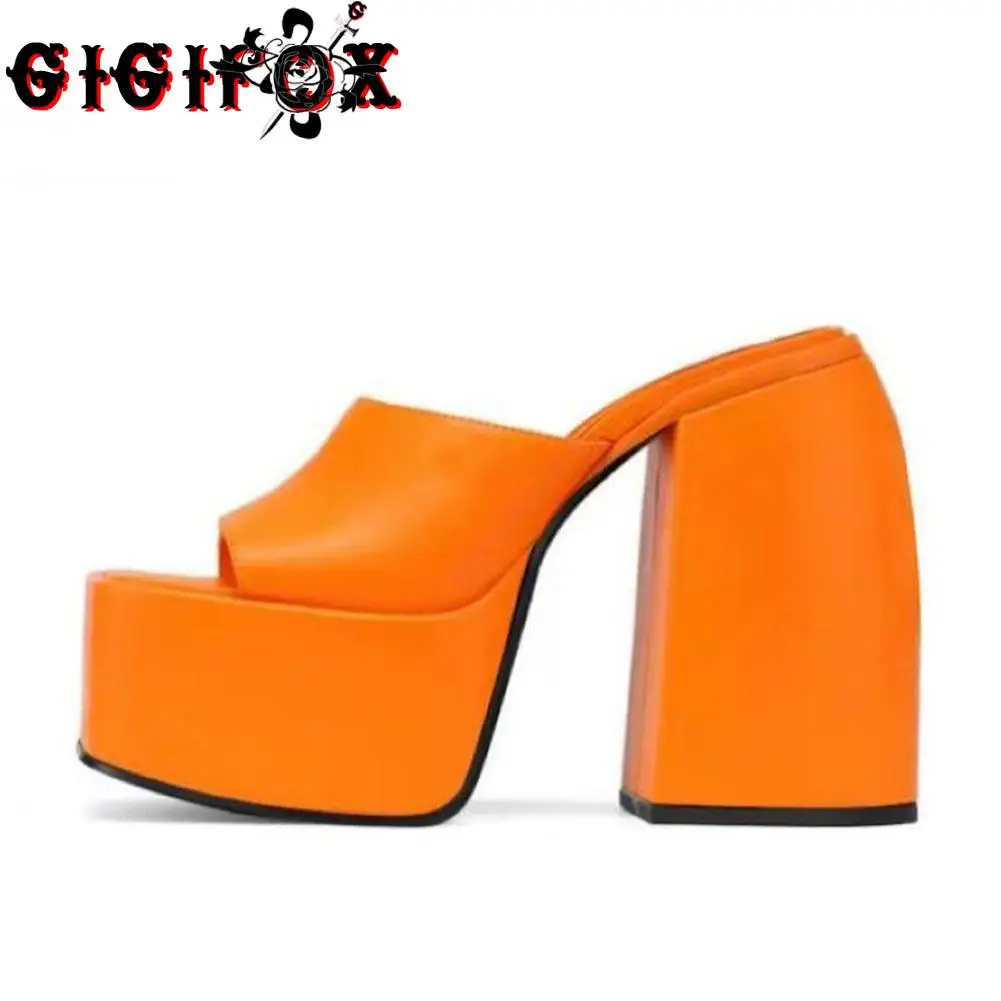 GIGIFOX Brand New 2022 Big Size 43 Summer White Goth High Heels Sexy Party Chunky Platform Sandals Shoes Women 