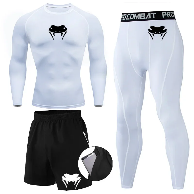 New MMA T-shirts+Pants Set Jiu jitsu Rashguard Men Bjj Muay Thai Jerseys Long Sleeve Boxeo Clothing Gym rshirt Tops Pants Shorts 6