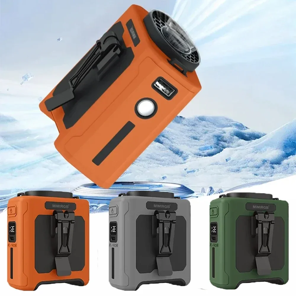 야외 하이킹 및 등산용 신형 허리 착용 팬: 환기 및 냉각 기능, 허리 착용 디자인, LED 조명, USB 전원