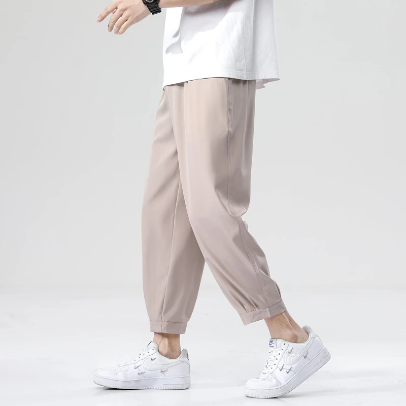 Pantalones De Algodón Y Lino Para Hombre, Cintura