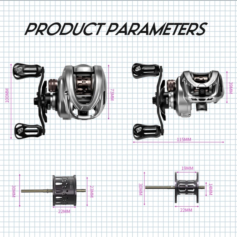 Soloking GKA200 Pro Baitcasting Reel Fishing Reels 9KG Drag Power