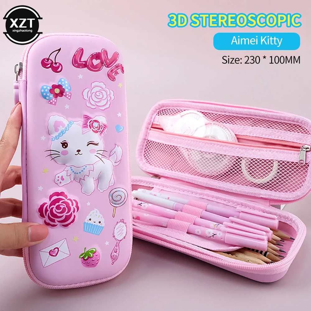 Cheap Pencil Case Kawaii School Pencil Cases Stationery Estuche 3D Space  Pen Case Unicorn School Supplies Trousse Scolaire Pencil Box