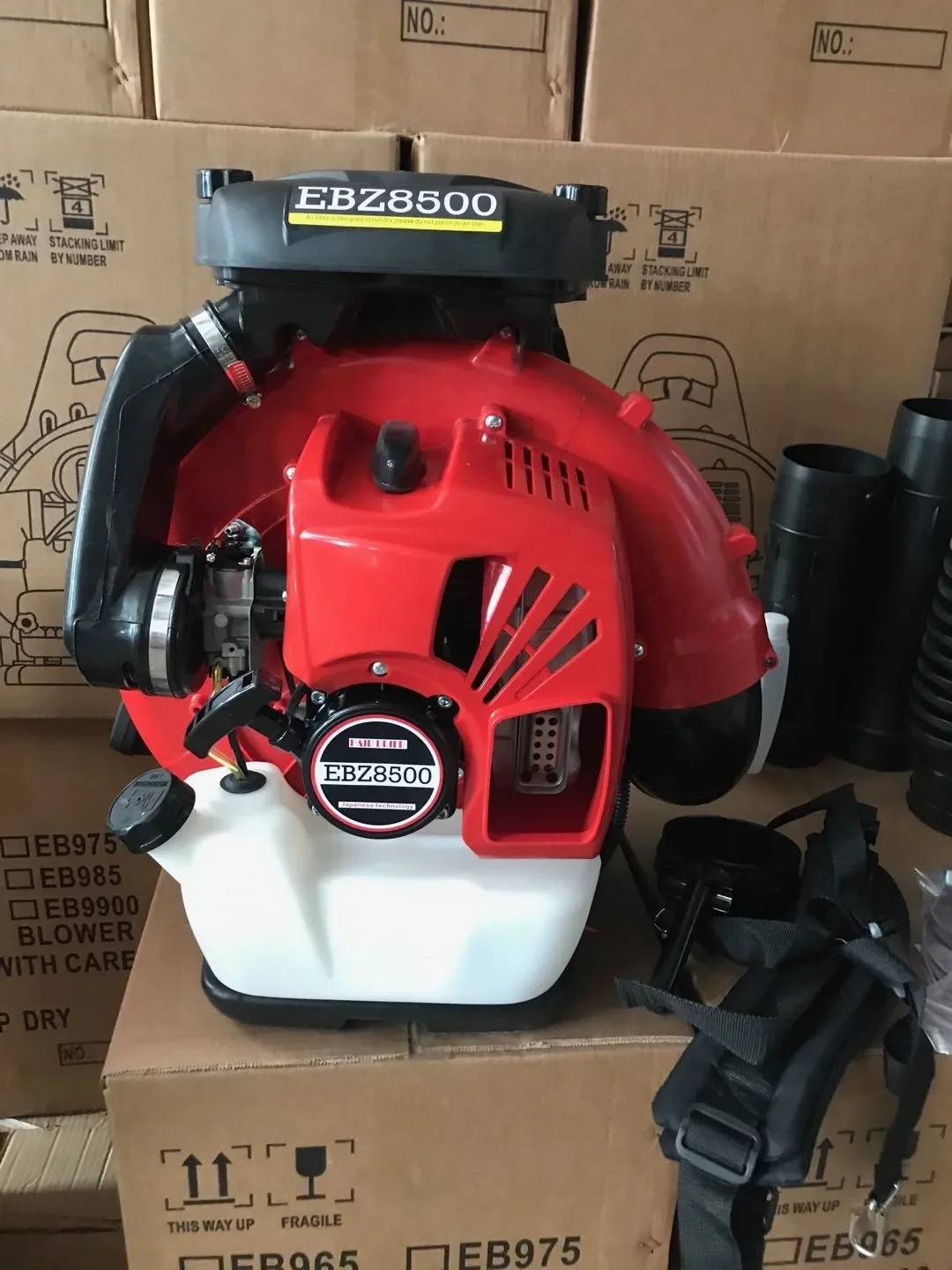Garden Air Blower Petrol 75.6cc EBZ8500 Two-Stroke Backpack Leaf Blower Gasoline Snow Blower with Telescopic Air Duct 4
