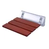 Folding Shower Seat Red Sandalwood Water-Repellent Lacquer Bathroom Bench Wall Mounted Stool 90° Foldable High-End Furniture 1