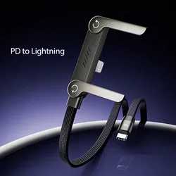High - Speed 27W PD Lightning Fast Charging Cable with Foldable Stand - 2 - in - 1 Type - C to Lightning Charging & Data Wire - 1m (Lightning)