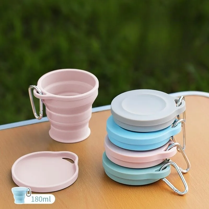 Folding Retractable Silicone Teacup 180ml for Tea Drinking